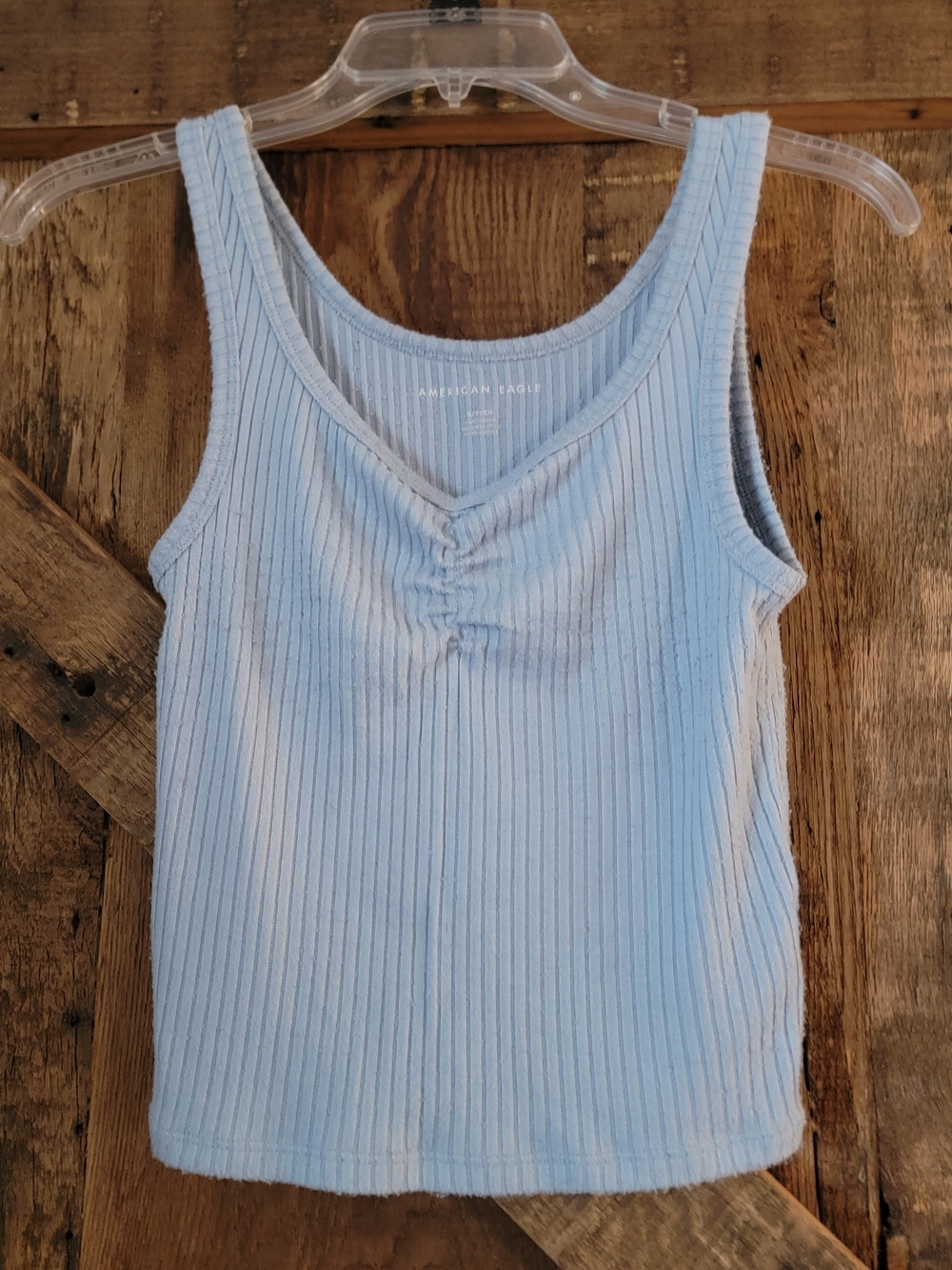American Eagle Outfitters Ribbed Tank with Front Ruching